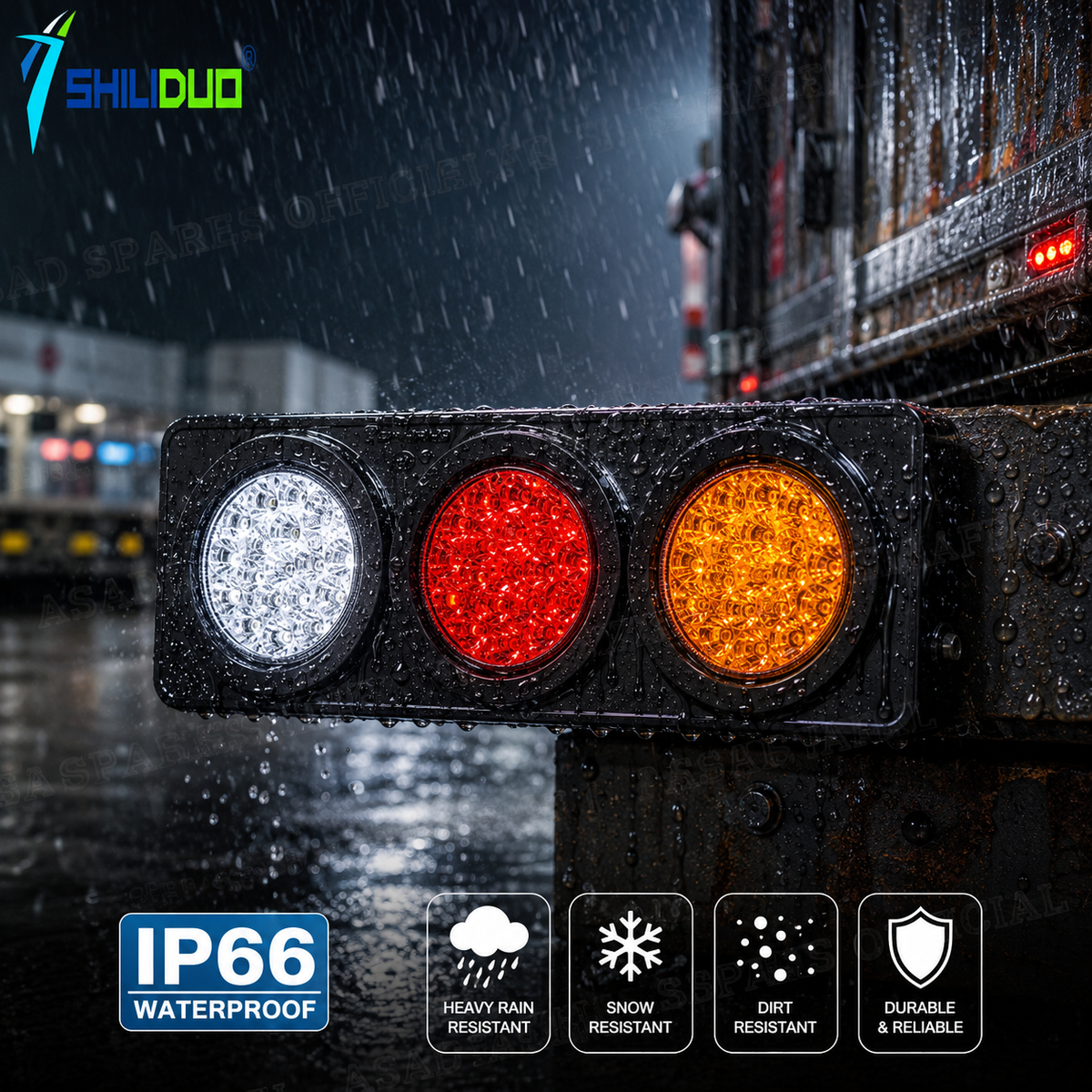 Custom 24V LED Tail Light (Waterproof Stop, Turn Signal & Fog Driving Lamp System)