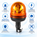 Flexible Pole Rotary Halogen Strobe Beacon | Amber Warning Light | Asad Spares