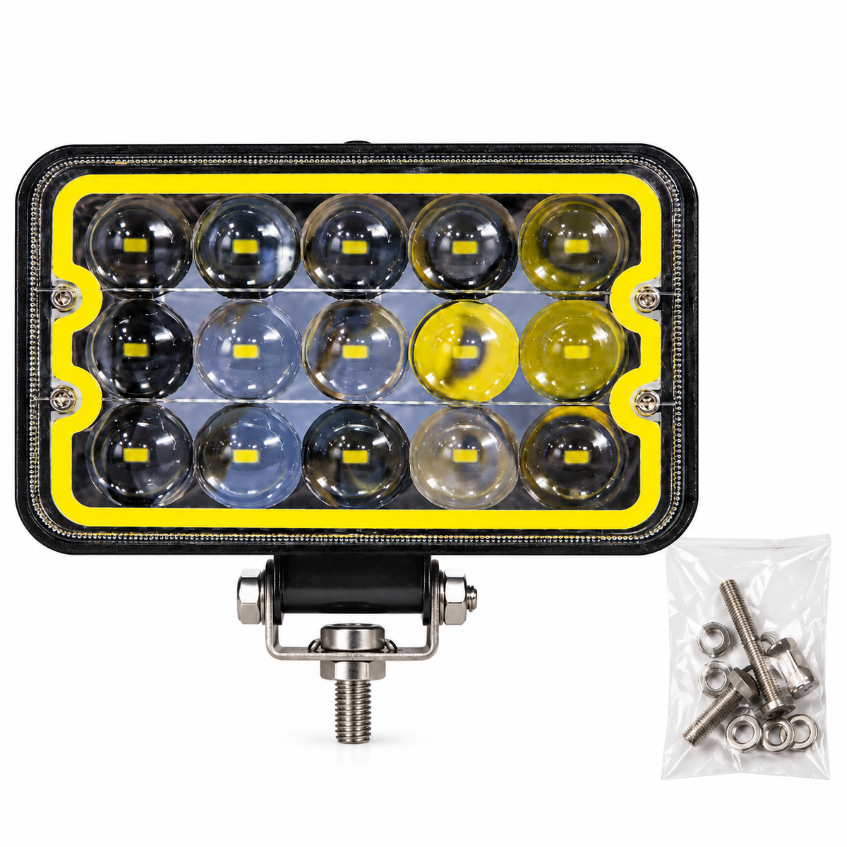 give me this light title 15-Lens Rectangular LED Work Light with Yellow Trim
