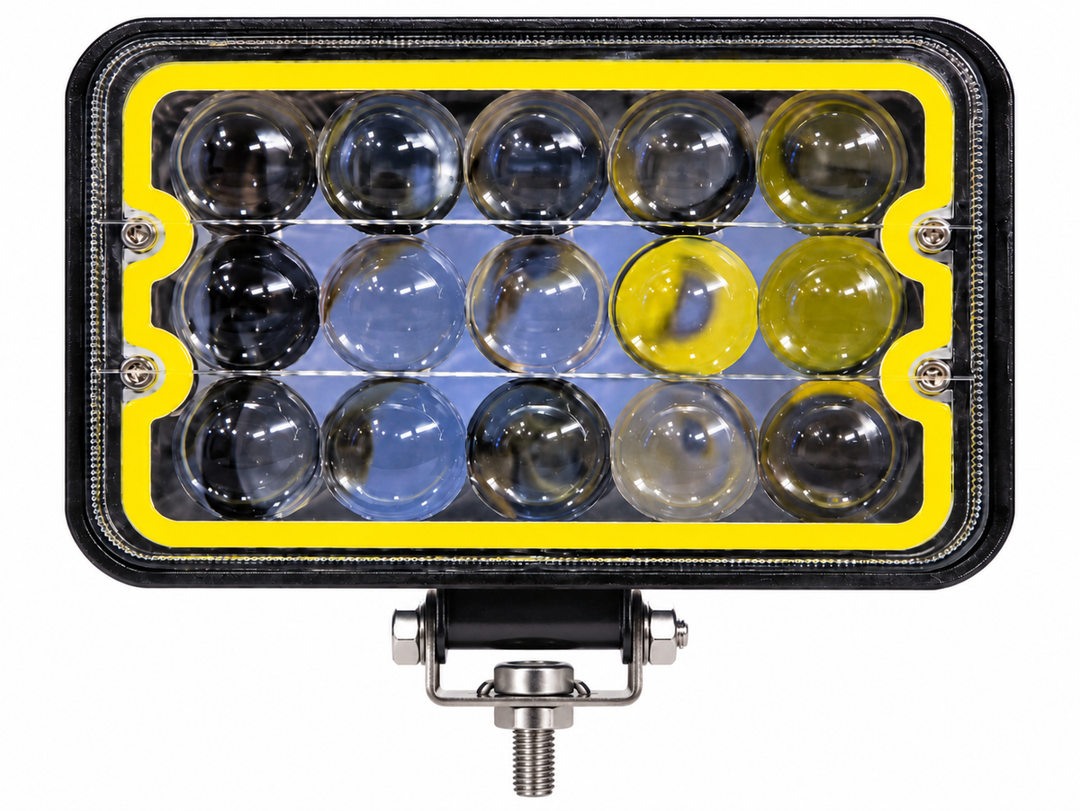 give me this light title 15-Lens Rectangular LED Work Light with Yellow Trim