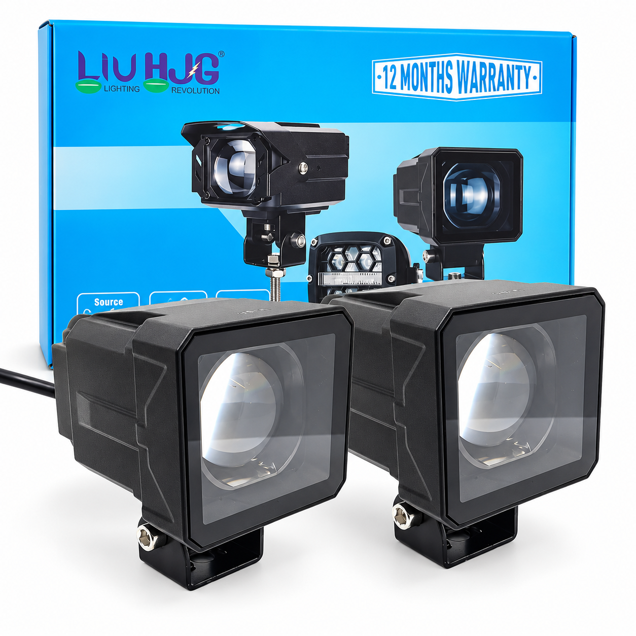 Heavy-Duty Square LED Projector Work Light