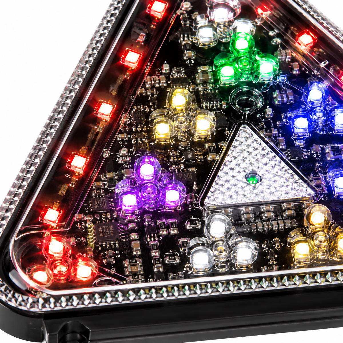 High Bright Triangle Flashing Warning & Brake Light (12V/24V, IP66 Waterproof)