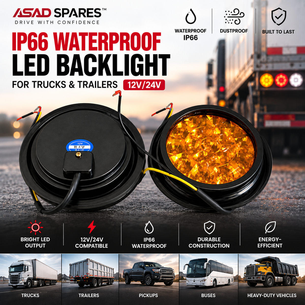 IP66 Waterproof LED Backlight for Trucks & Trailers