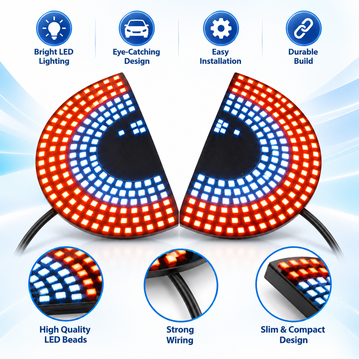 LED Devil Eyes Rear Windshield Display | Car Interior Light