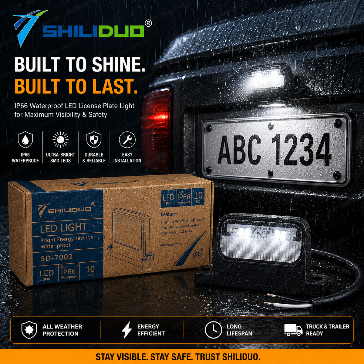 LED License Plate & Side Marker Light (12V/24V)