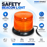 LED Rotating Beacon Warning Light | Amber, Blue & Red