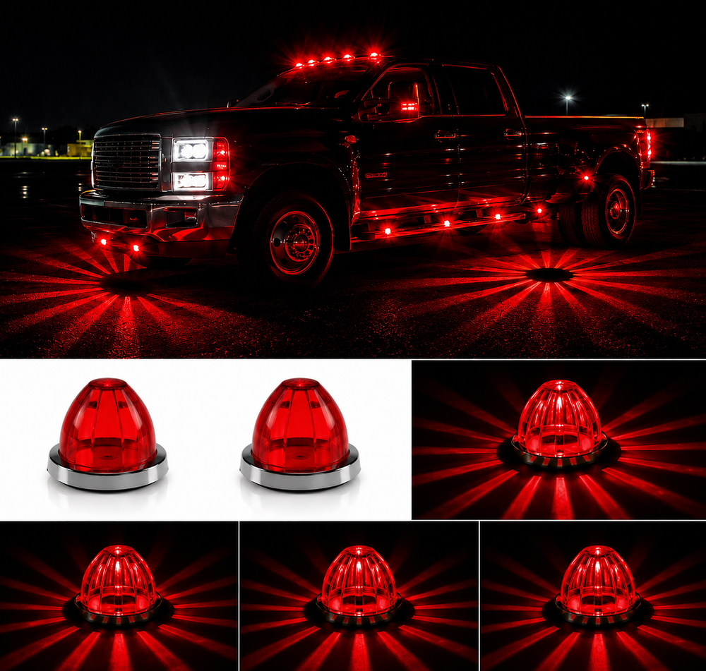 High intensity flashing LED side marker light providing attention grabbing warning signals for road safety