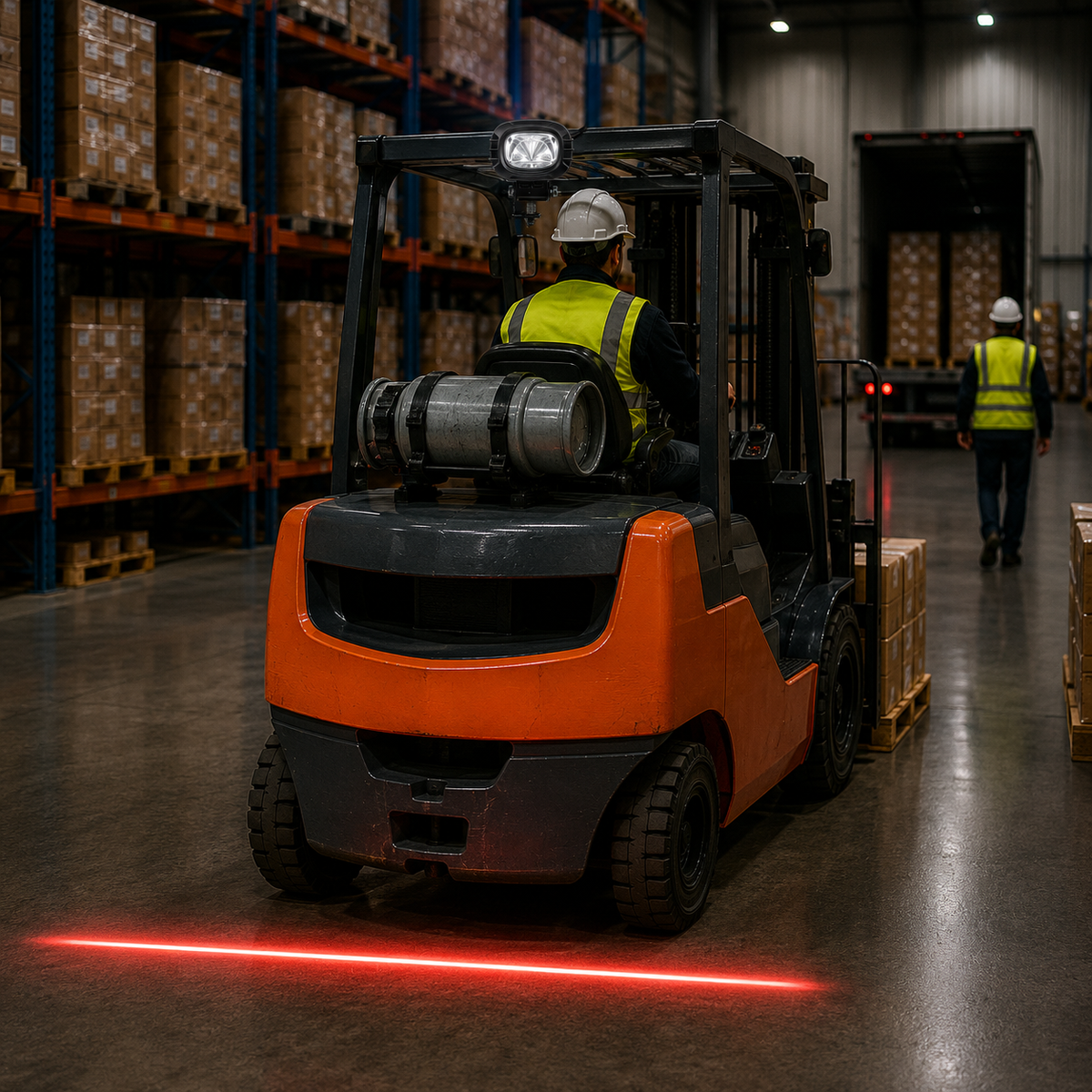 Magnetic Forklift Work Light (Red & Blue Beam)