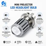 Metal 12V Dual Color Fish Eye Mini LED Headlight (White & Yellow)