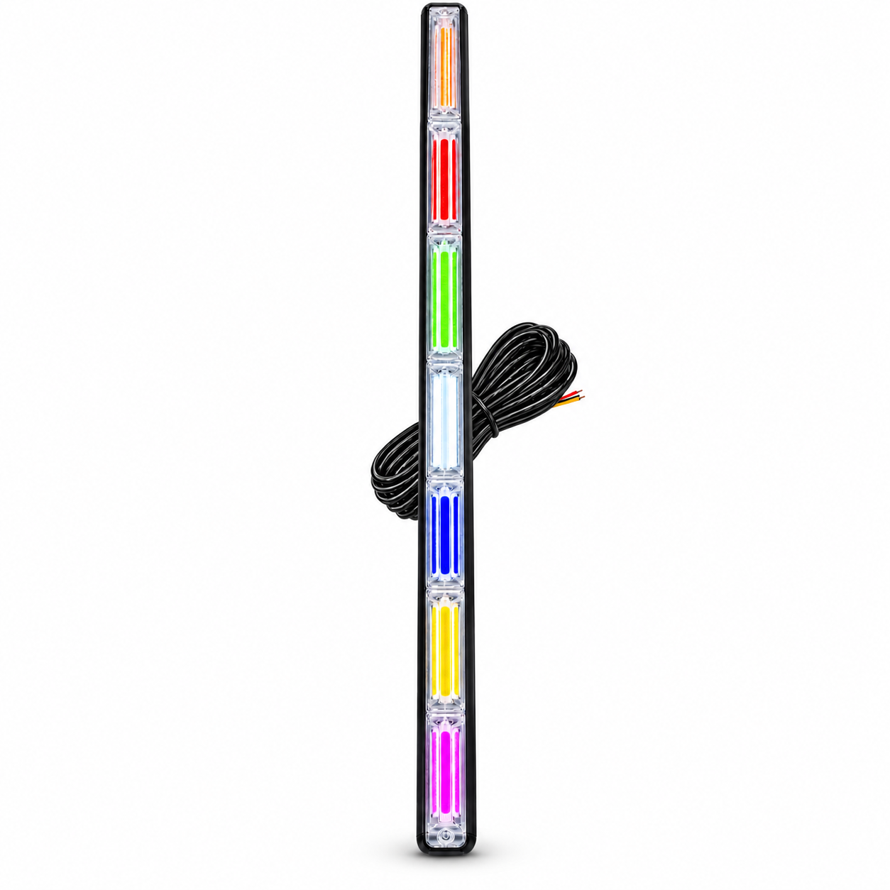 Multi-Color COB LED Long Strobe Light Bar (12V/24V High-Power Warning System for Trucks & Vehicles)