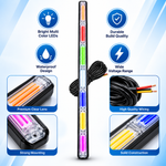 Multi-Color COB LED Long Strobe Light Bar (12V/24V High-Power Warning System for Trucks & Vehicles)