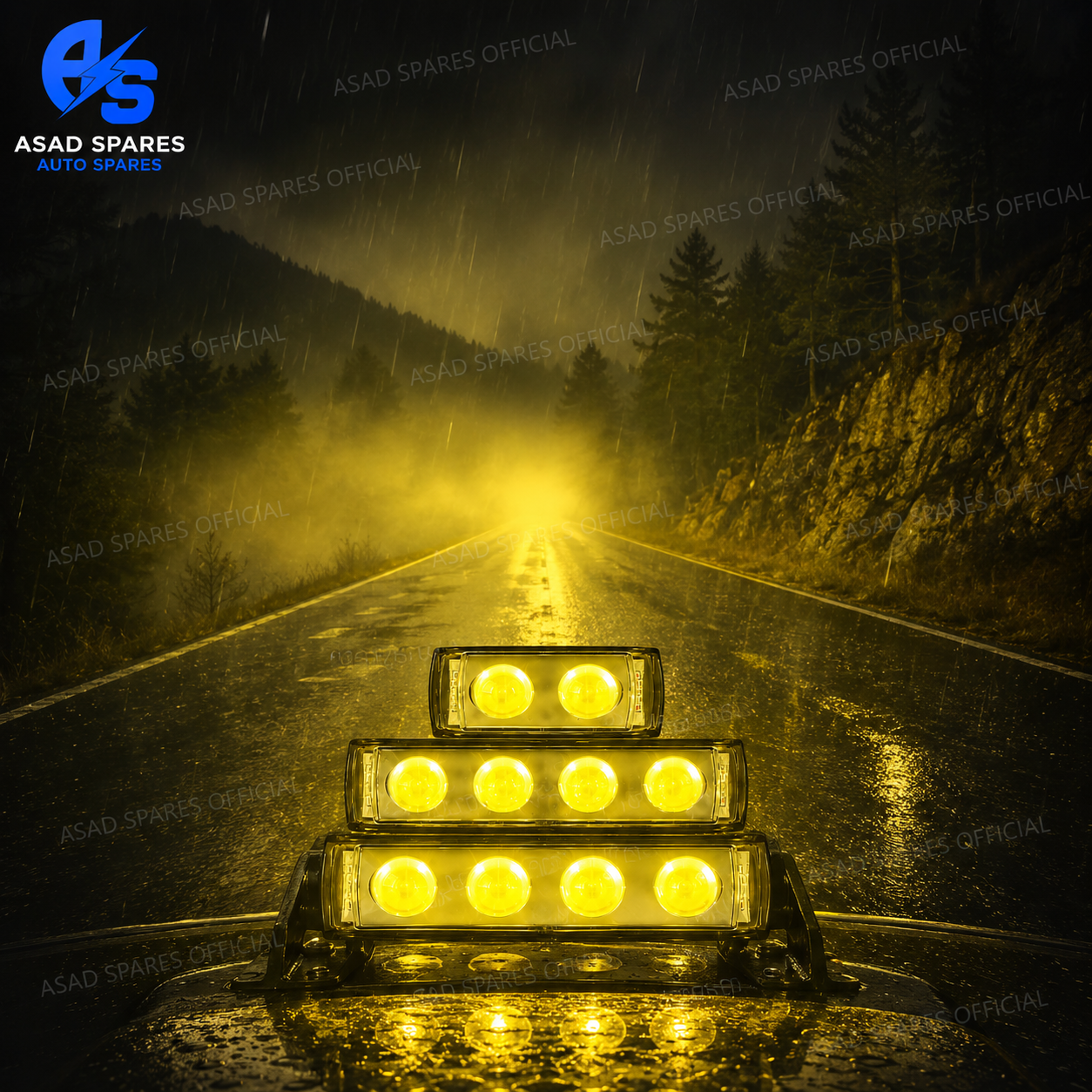 LIUHJG projector fog light mounted on motorcycle crash bar for safer touring and adventure riding at night