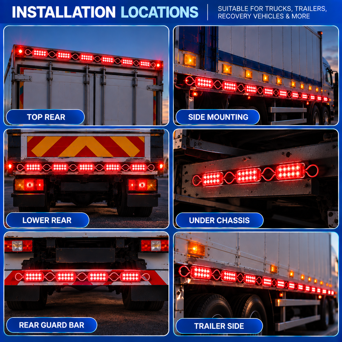 Pack of 10 | 12 LED Injection Module Light Bar | DC12V Multi-Color | Asad Spares