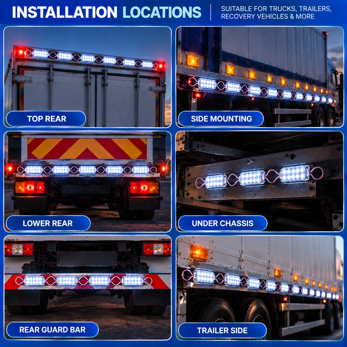 Pack of 10 | 12 LED Injection Module Light Bar | DC12V Multi-Color | Asad Spares