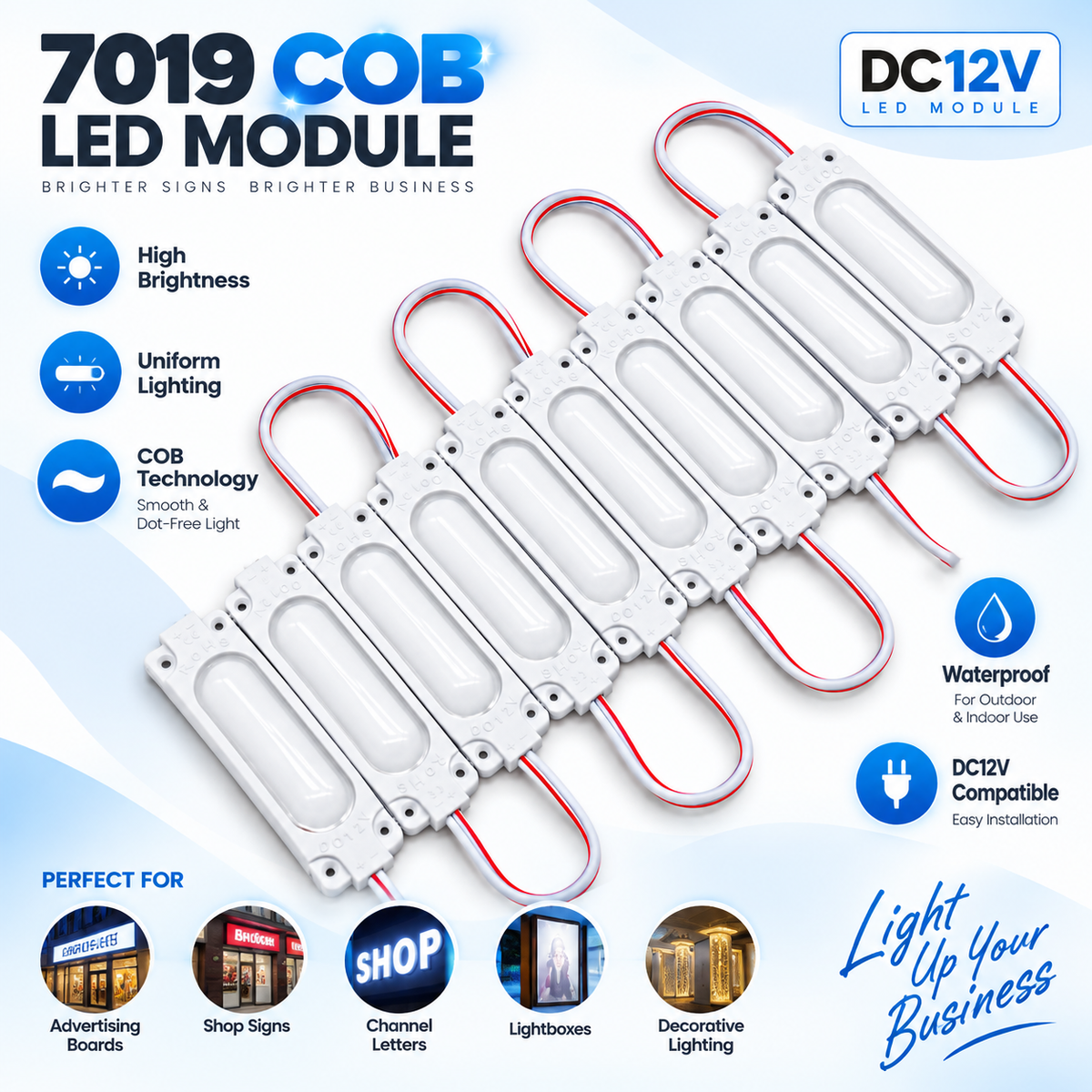 Pack of 20 | RGB COB LED Module 6 Chip 24V Waterproof