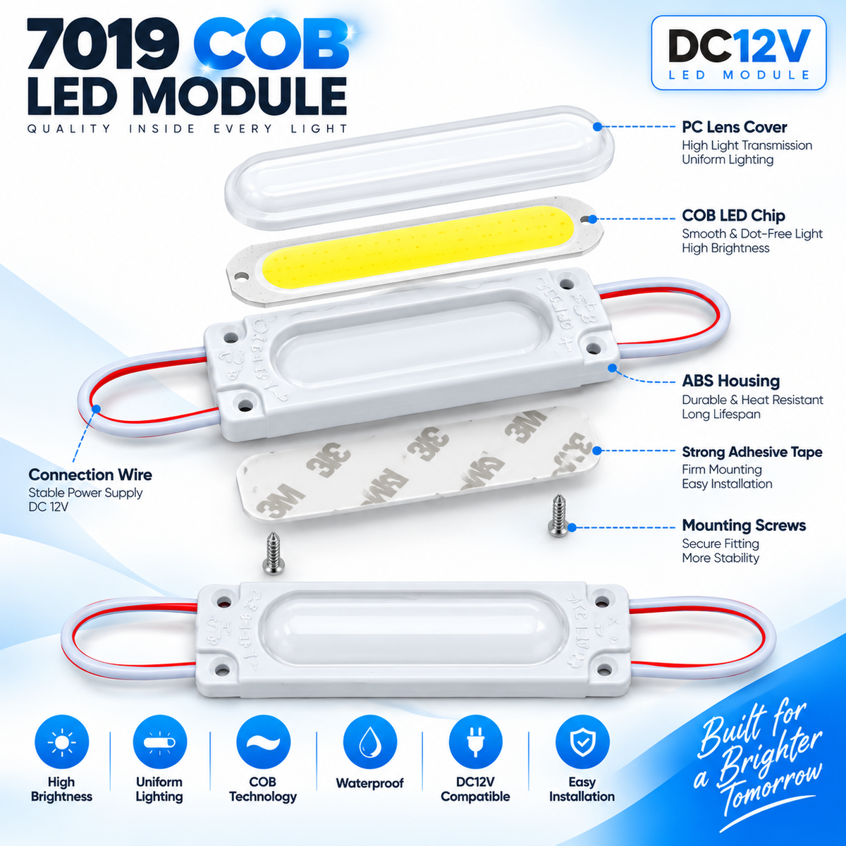Pack of 20 | RGB COB LED Module 6 Chip 24V Waterproof