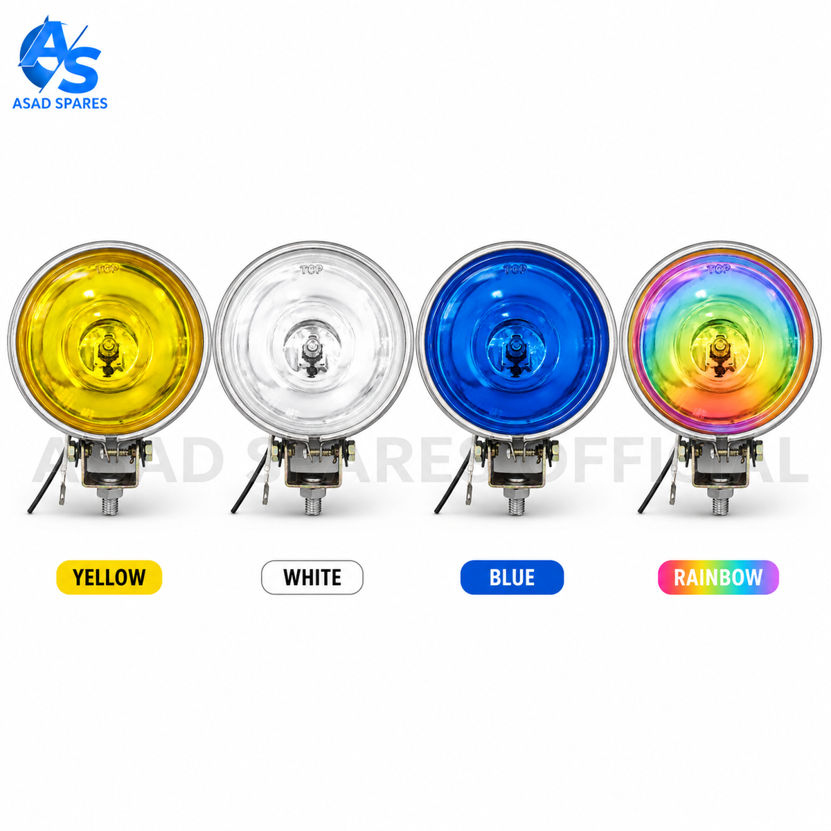 (Pair) 4” Round Halogen Fog Lamp (Yellow Beam)
