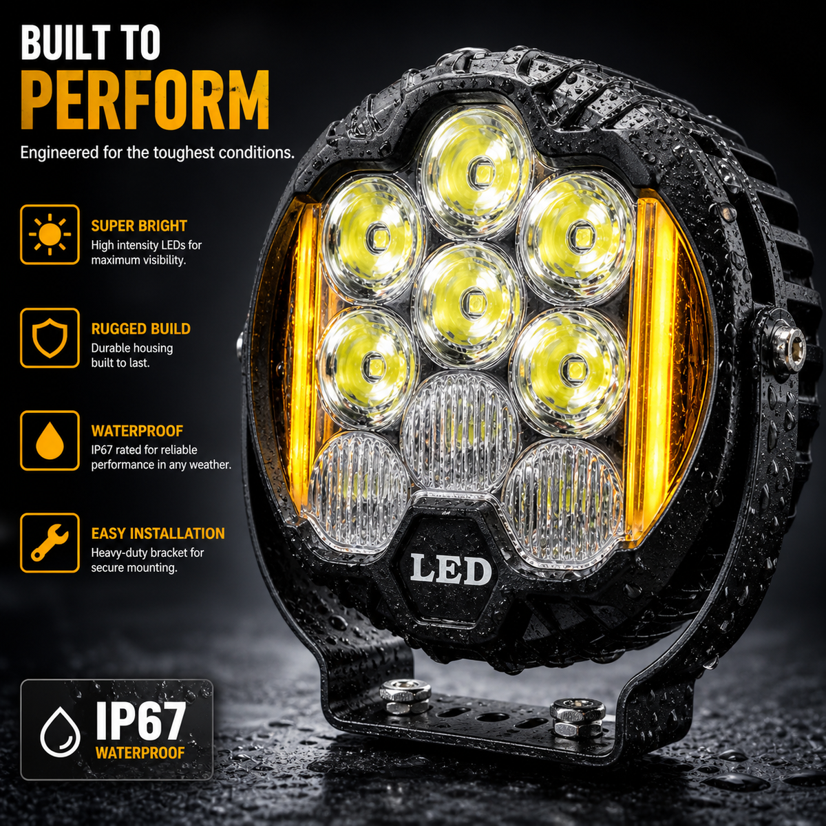 (Pair) Heavy-Duty LED Lights for Trucks