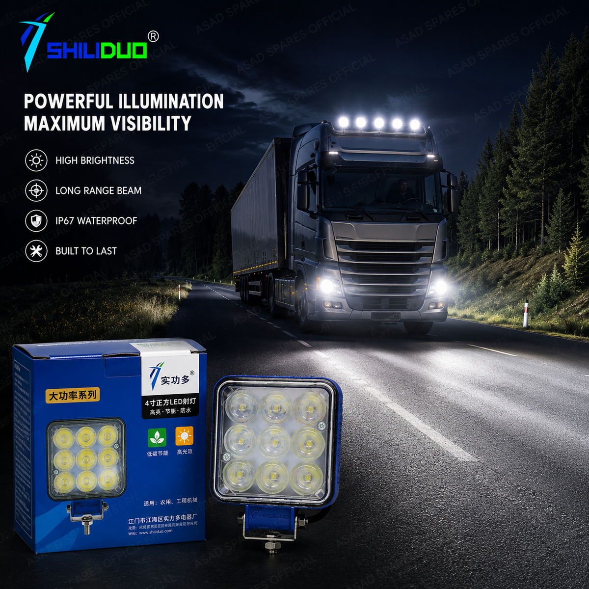 (PAIR) SHILIDUO LED Spotlights (12V–36V)
