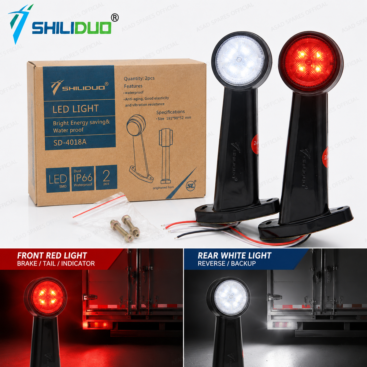 (PAIR) Waterproof LED Indicator Light (12V/24V)