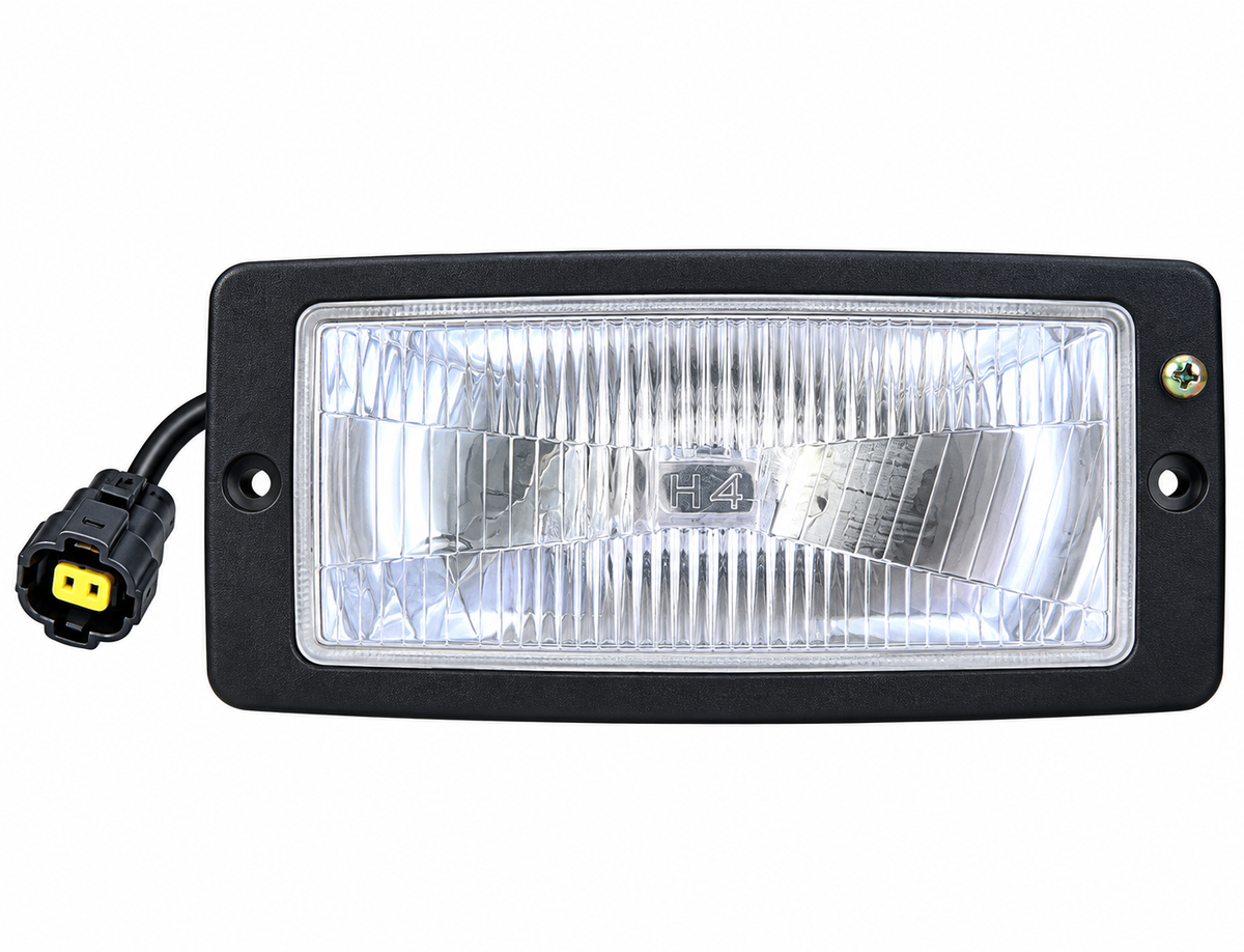 Rectangular H4 Halogen Headlight for Excavators & Heavy-Duty Vehicles