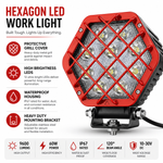 Red LED Work Light with Protective Cover (4.5")