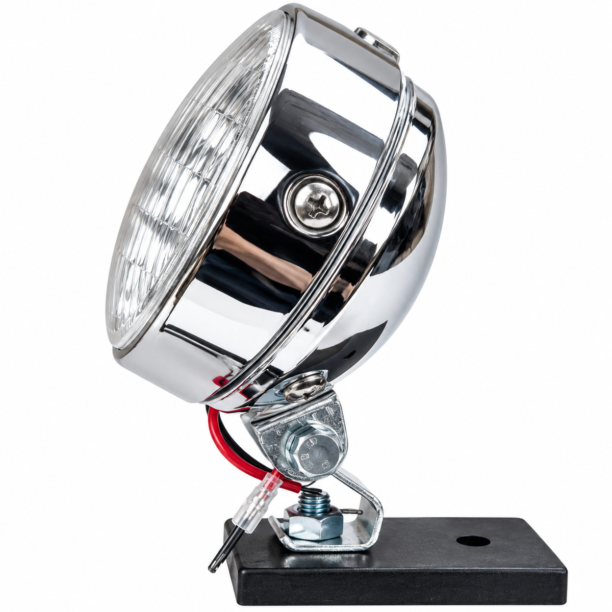 Round Chrome-Rim Halogen Headlight