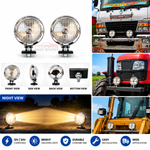 Round Chrome-Rim Halogen Headlight