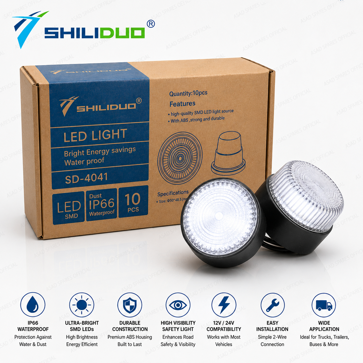 Round LED Warning Side Light (IP66 Waterproof)