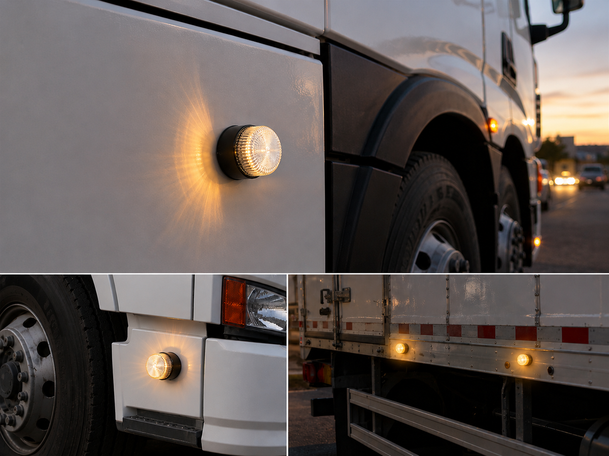 Round LED Warning Side Light | IP66 Waterproof