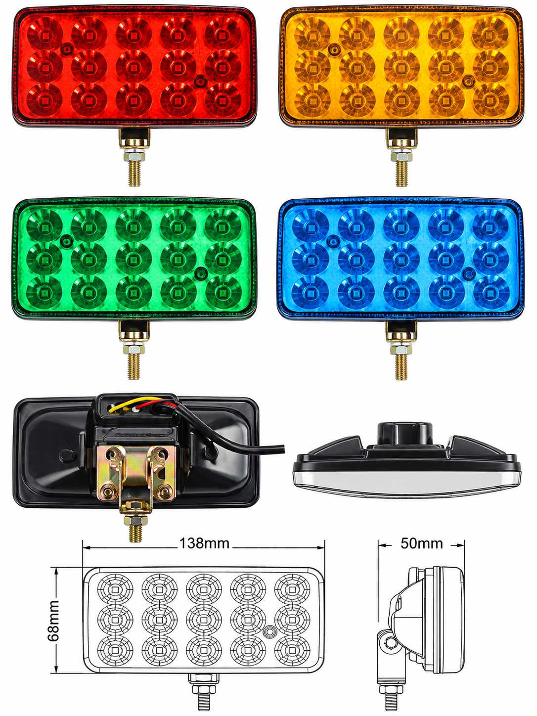 SHILIDUO 15-Lens Green LED Warning Light