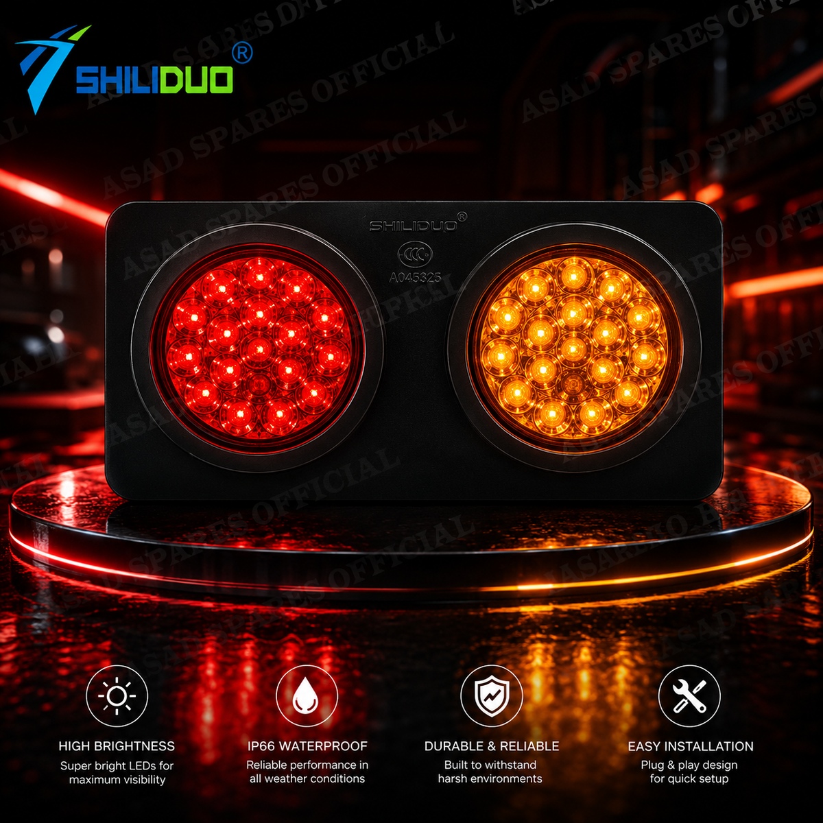 Shiliduo SD-2005 L/R Universal LED Trailer Tail Light (High Visibility Truck Rear Safety Light)