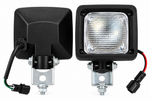 Square Halogen Work Light with Clear Lens