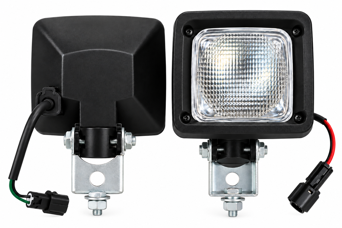 Square Halogen Work Light with Clear Lens