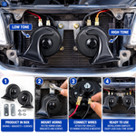 Super Loud 12V Dual-Tone Elephant Snail Car Horn
