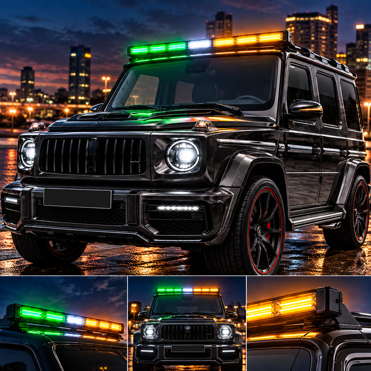 Tri-Color COB LED Long Strobe Light Bar 12V/24V
